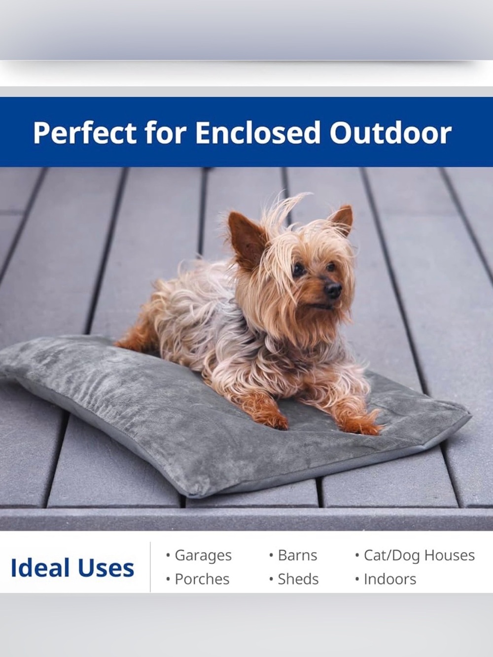 Plush Gray Dog Bed Cushion - Cozy Indoor/Outdoor Mat